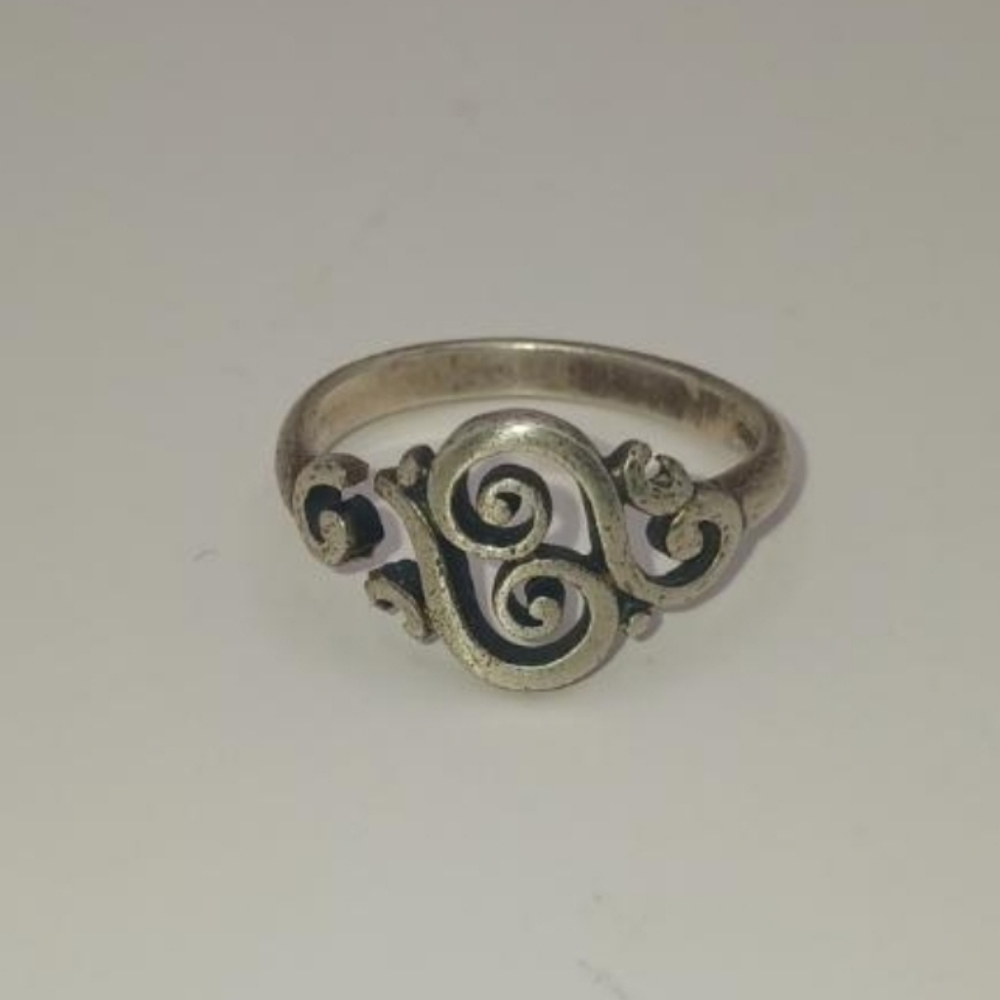 .925 "James Avery Collection" For Repair Sterling Silver Scroll Ring, S4.5, 2.7g